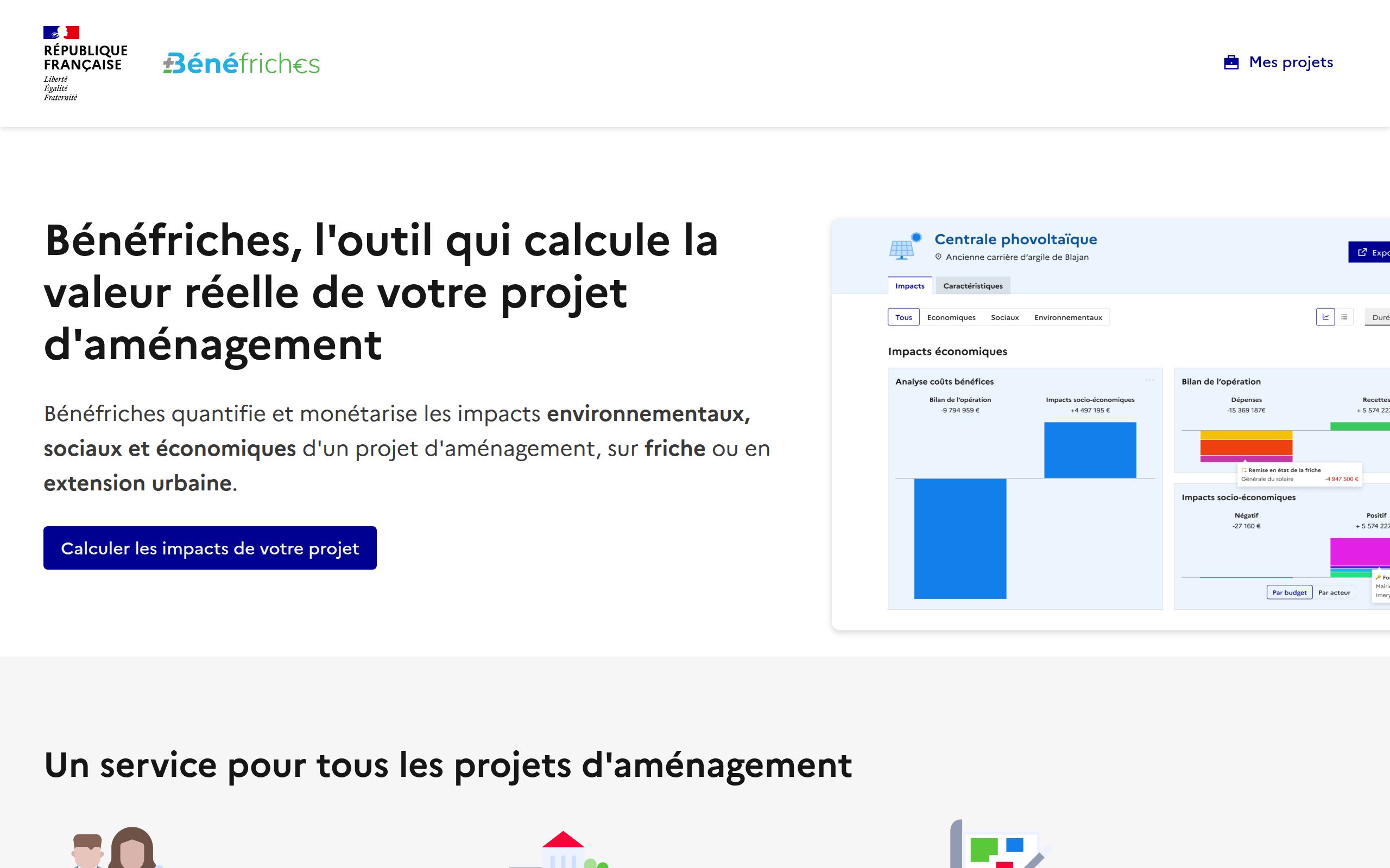 Copie d'écran de https://benefriches.incubateur.ademe.dev