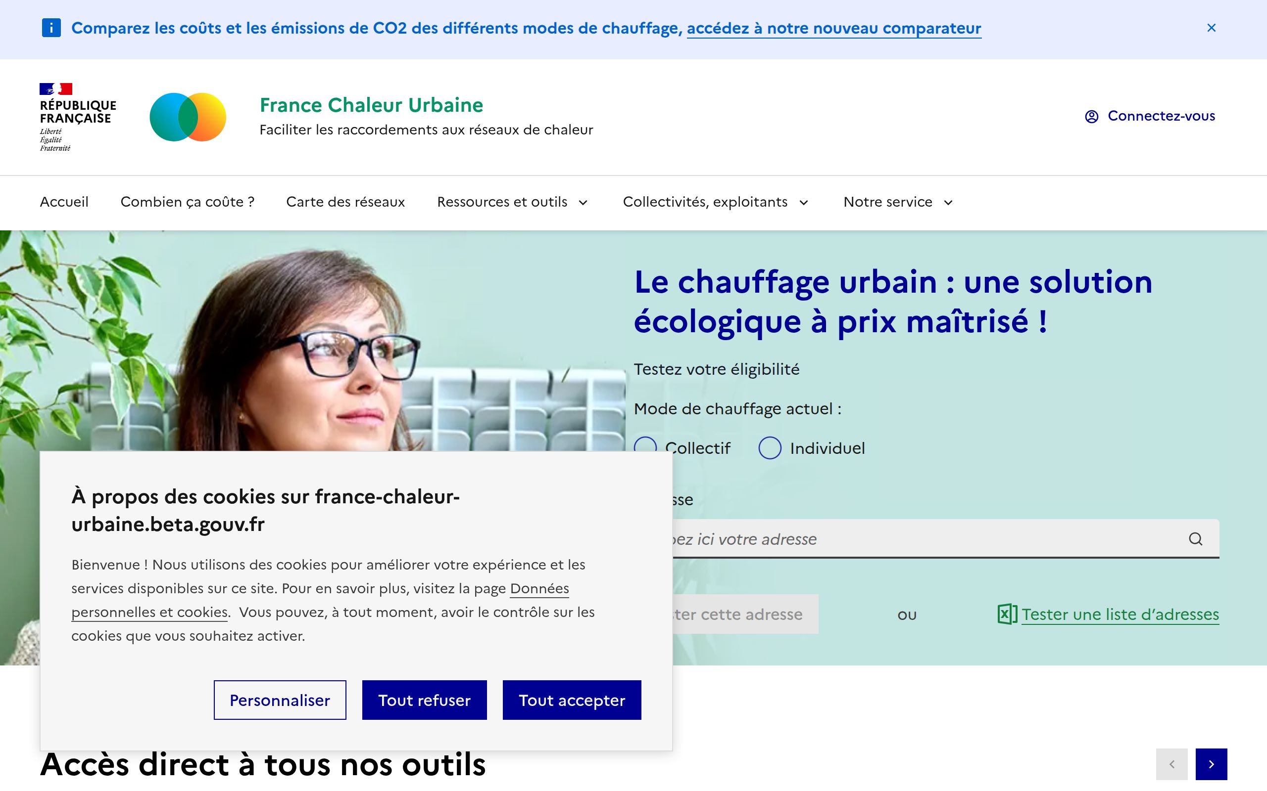 Copie d'écran de https://france-chaleur-urbaine.beta.gouv.fr