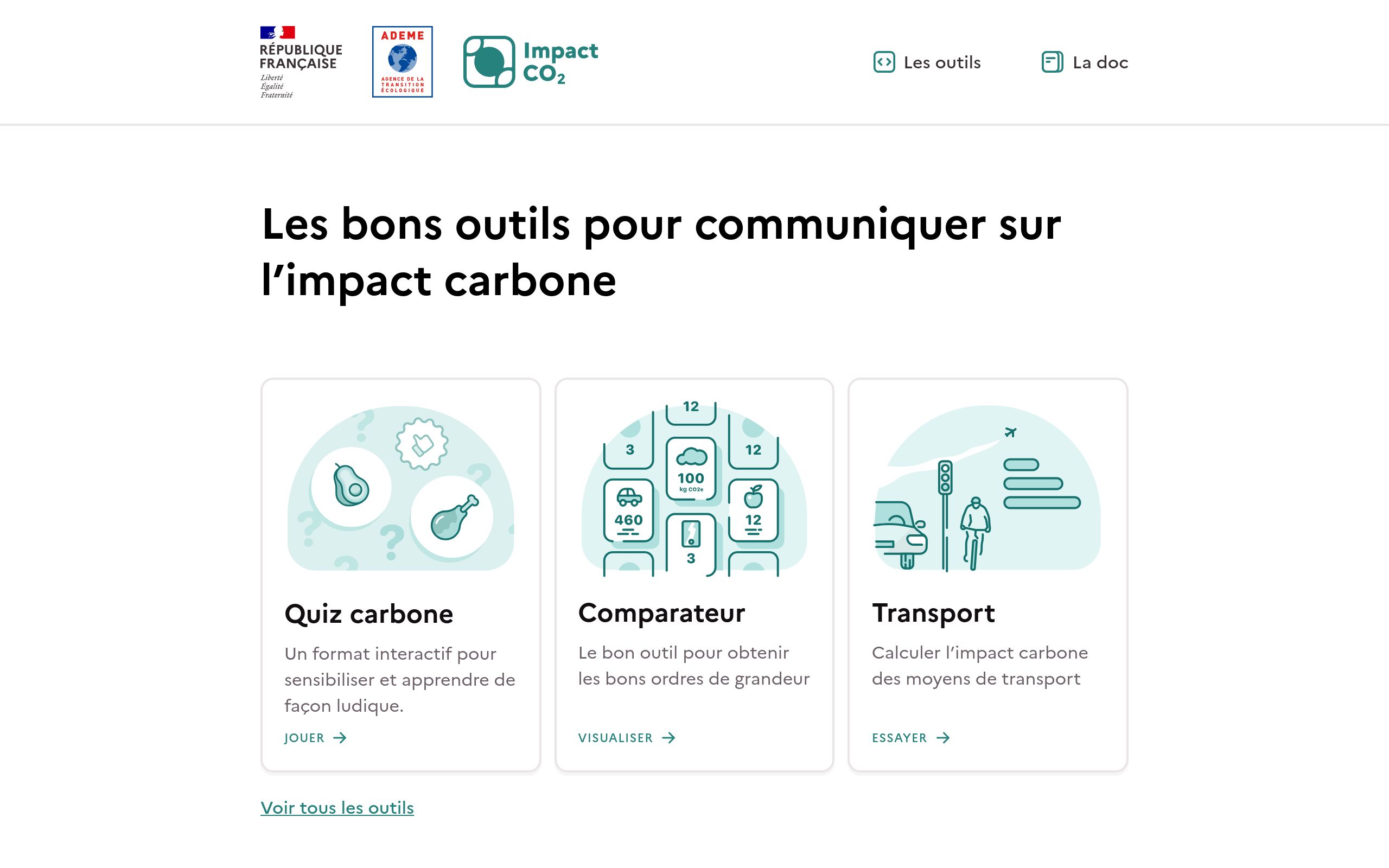 Copie d'écran de https://impactco2.fr