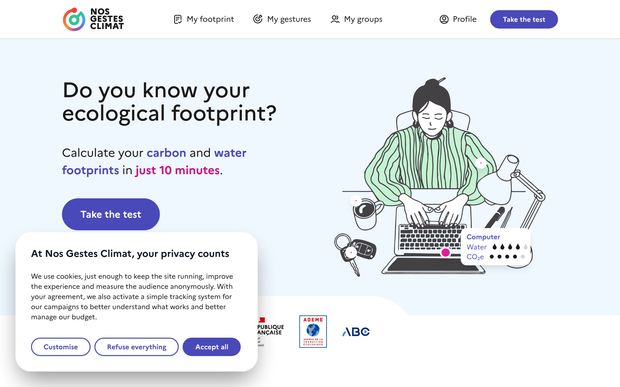 Copie d'écran de https://preprod.nosgestesclimat.fr